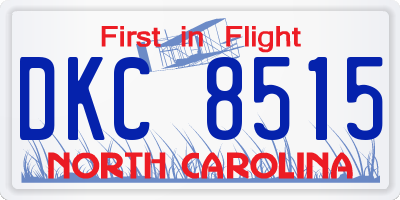 NC license plate DKC8515