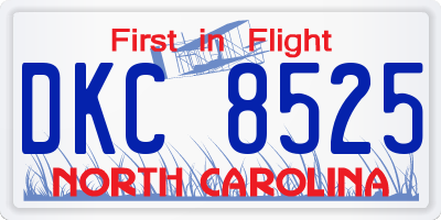 NC license plate DKC8525