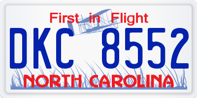NC license plate DKC8552