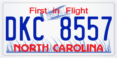 NC license plate DKC8557