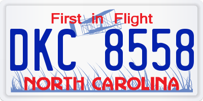 NC license plate DKC8558