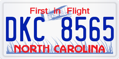 NC license plate DKC8565