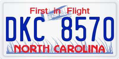 NC license plate DKC8570