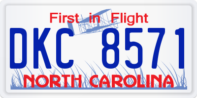 NC license plate DKC8571