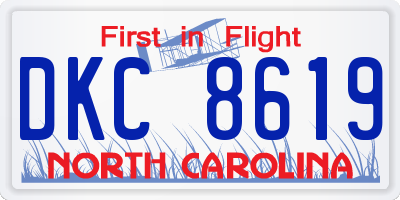 NC license plate DKC8619