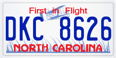 NC license plate DKC8626
