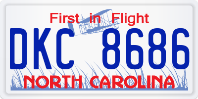 NC license plate DKC8686