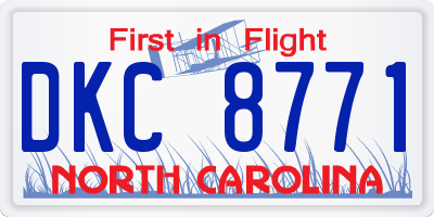NC license plate DKC8771