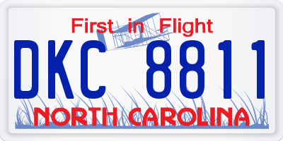 NC license plate DKC8811