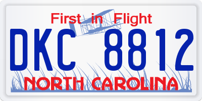 NC license plate DKC8812