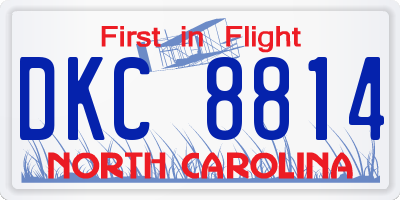NC license plate DKC8814