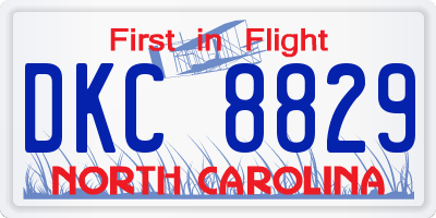NC license plate DKC8829