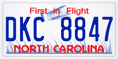 NC license plate DKC8847