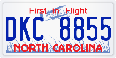 NC license plate DKC8855