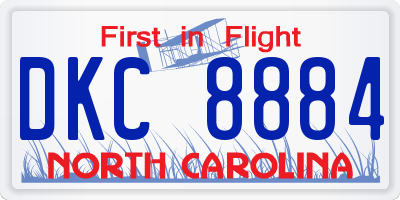 NC license plate DKC8884