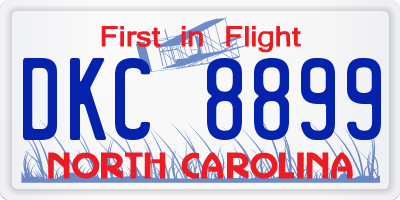 NC license plate DKC8899