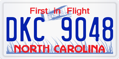 NC license plate DKC9048