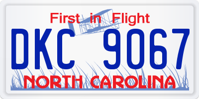 NC license plate DKC9067