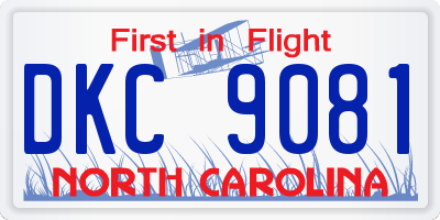 NC license plate DKC9081