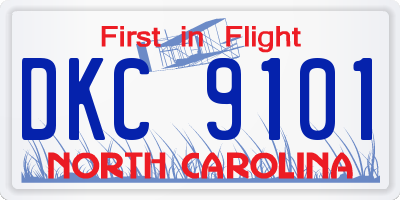 NC license plate DKC9101