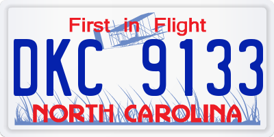 NC license plate DKC9133
