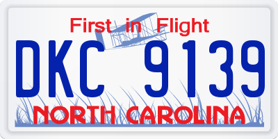 NC license plate DKC9139