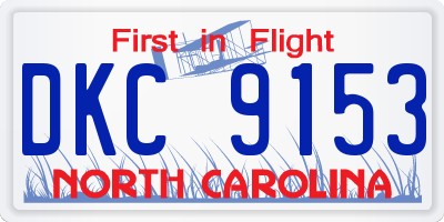 NC license plate DKC9153