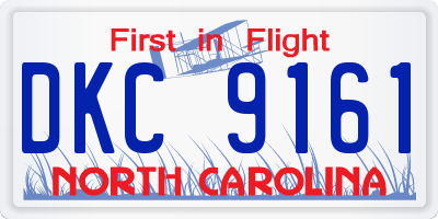 NC license plate DKC9161