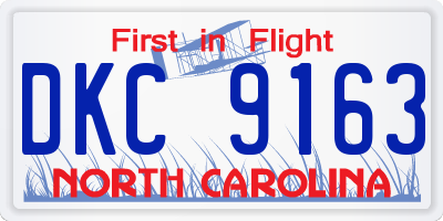 NC license plate DKC9163