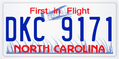 NC license plate DKC9171