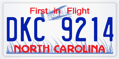 NC license plate DKC9214