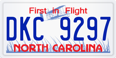 NC license plate DKC9297