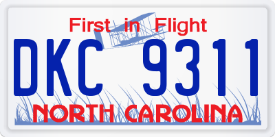 NC license plate DKC9311