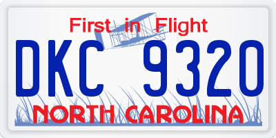 NC license plate DKC9320
