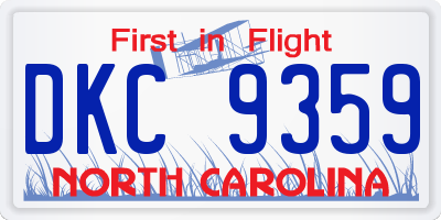 NC license plate DKC9359