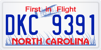 NC license plate DKC9391