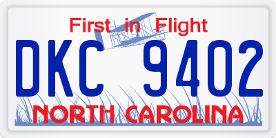 NC license plate DKC9402