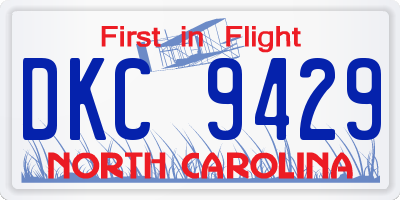 NC license plate DKC9429