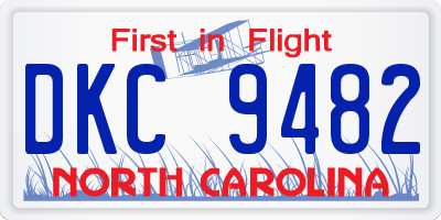 NC license plate DKC9482