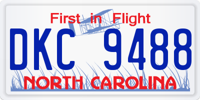 NC license plate DKC9488