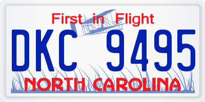 NC license plate DKC9495