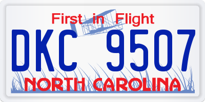 NC license plate DKC9507