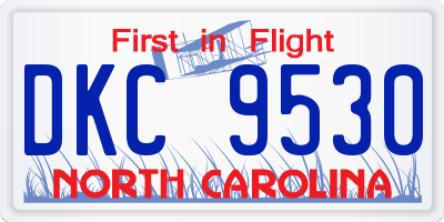 NC license plate DKC9530