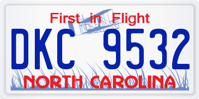 NC license plate DKC9532