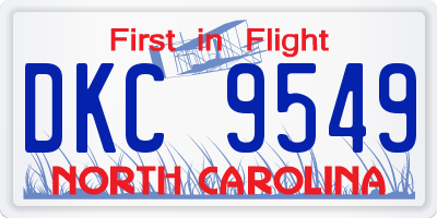NC license plate DKC9549