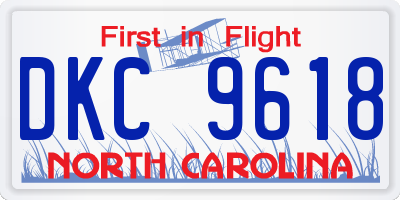 NC license plate DKC9618