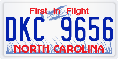 NC license plate DKC9656