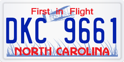 NC license plate DKC9661