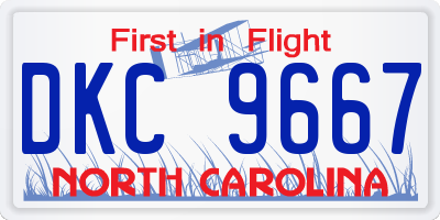 NC license plate DKC9667