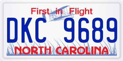 NC license plate DKC9689
